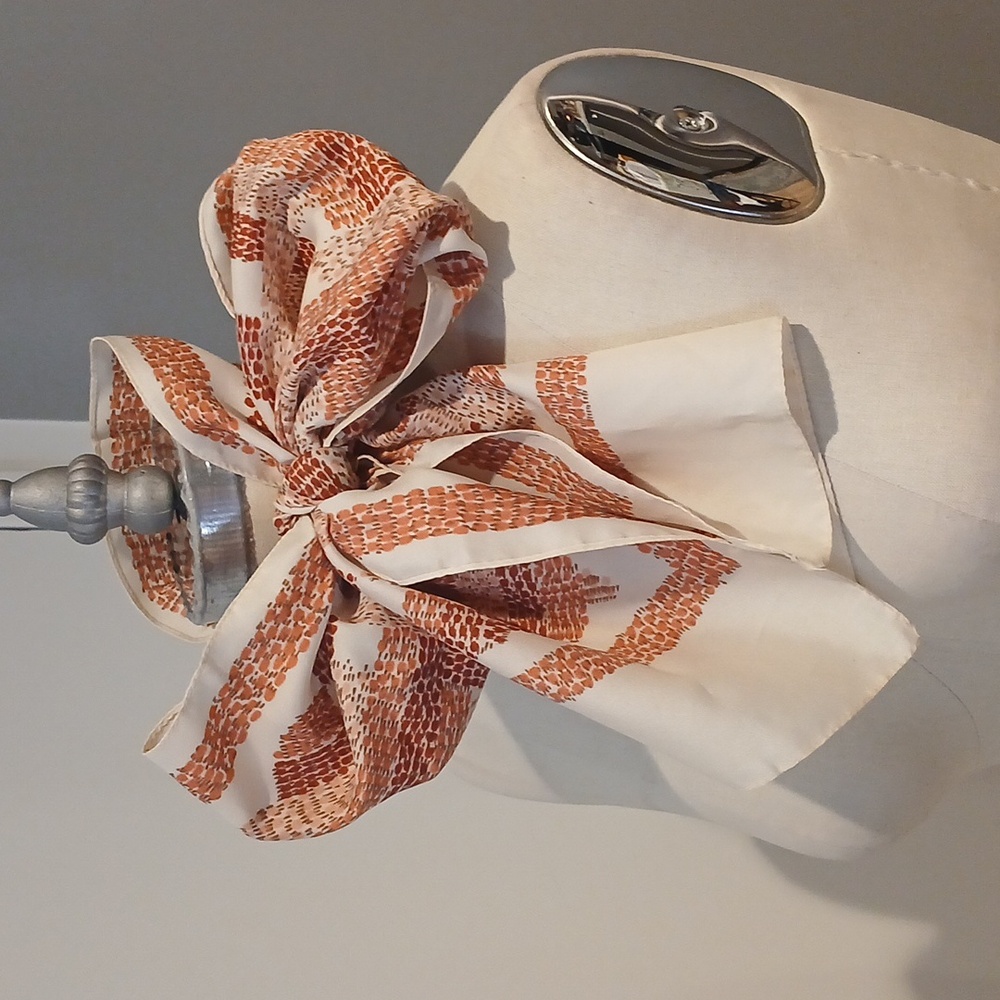 Vintage Jonathan Peters Peach, Pink, Cream and Brown Scarf